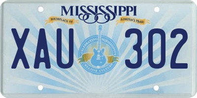 MS license plate XAU302