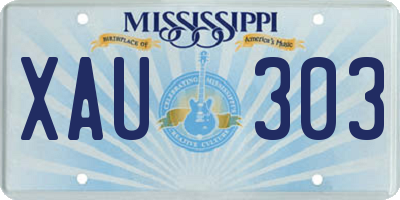 MS license plate XAU303