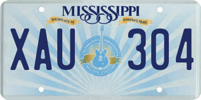 MS license plate XAU304