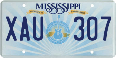 MS license plate XAU307