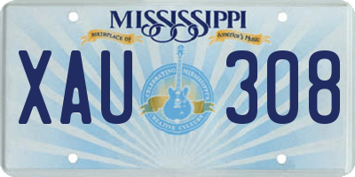 MS license plate XAU308