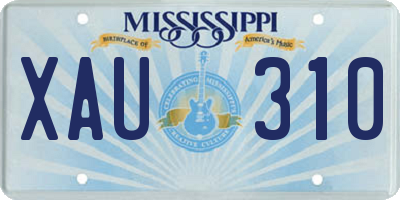 MS license plate XAU310