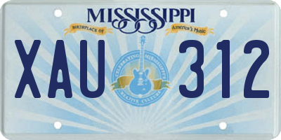 MS license plate XAU312