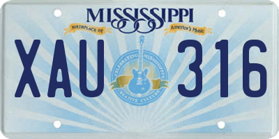 MS license plate XAU316
