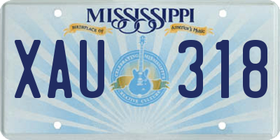 MS license plate XAU318