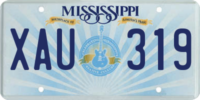 MS license plate XAU319