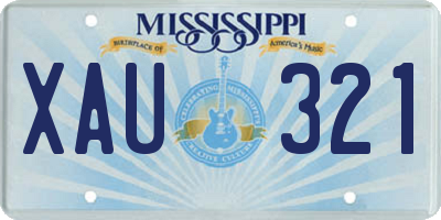 MS license plate XAU321