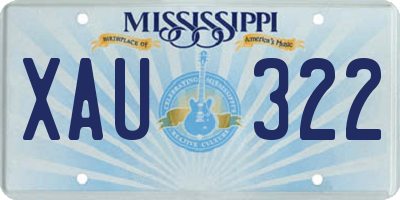 MS license plate XAU322