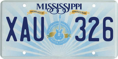 MS license plate XAU326