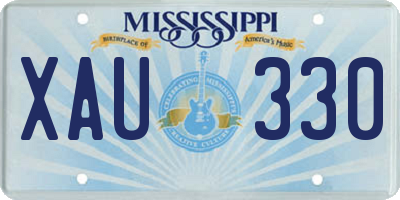 MS license plate XAU330