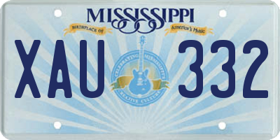 MS license plate XAU332