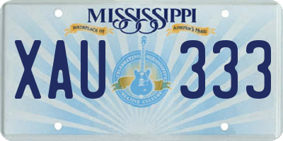 MS license plate XAU333