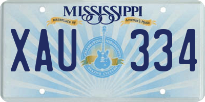 MS license plate XAU334