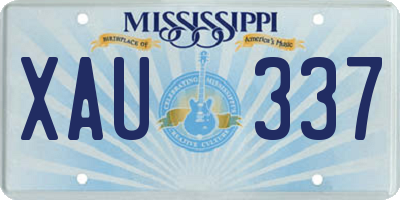MS license plate XAU337