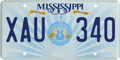MS license plate XAU340