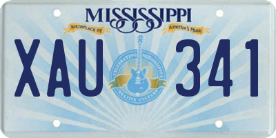 MS license plate XAU341