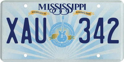 MS license plate XAU342