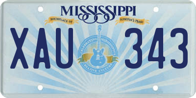 MS license plate XAU343