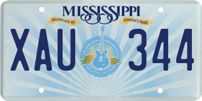 MS license plate XAU344