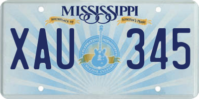 MS license plate XAU345