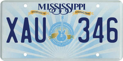 MS license plate XAU346