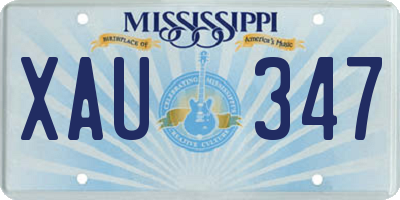 MS license plate XAU347
