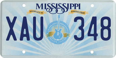 MS license plate XAU348