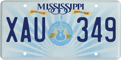 MS license plate XAU349
