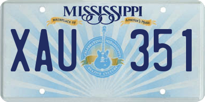 MS license plate XAU351