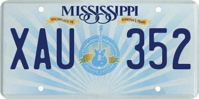 MS license plate XAU352