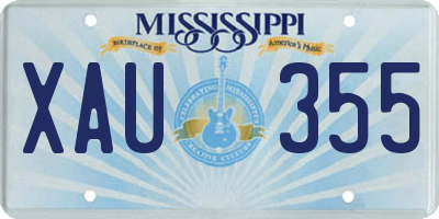 MS license plate XAU355