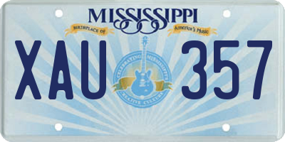 MS license plate XAU357