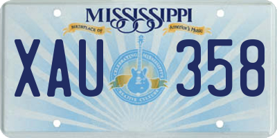 MS license plate XAU358
