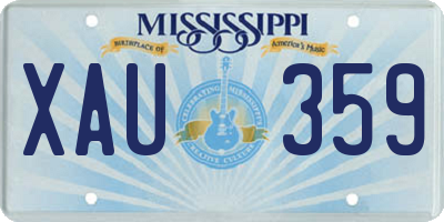 MS license plate XAU359