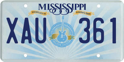 MS license plate XAU361