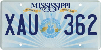 MS license plate XAU362