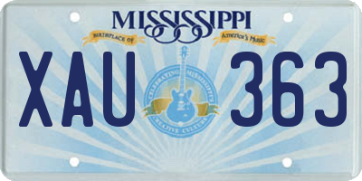 MS license plate XAU363