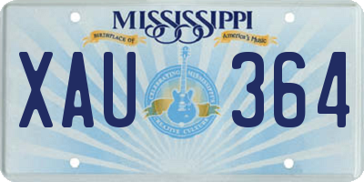 MS license plate XAU364