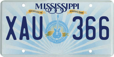 MS license plate XAU366
