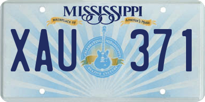 MS license plate XAU371