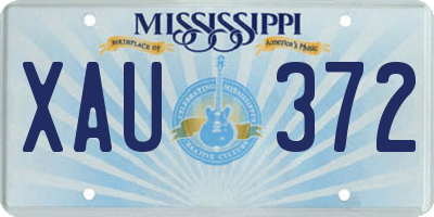 MS license plate XAU372