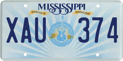 MS license plate XAU374