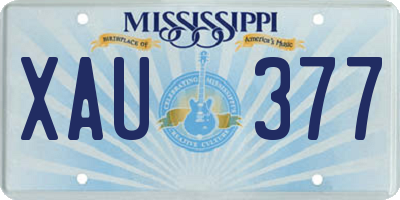MS license plate XAU377