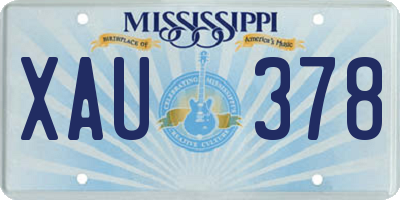 MS license plate XAU378