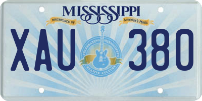 MS license plate XAU380