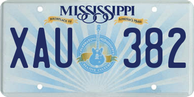 MS license plate XAU382