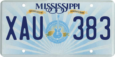 MS license plate XAU383