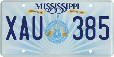 MS license plate XAU385