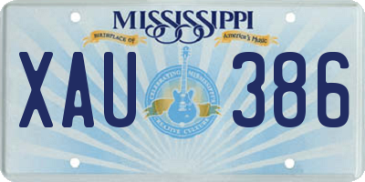 MS license plate XAU386