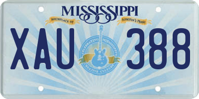 MS license plate XAU388